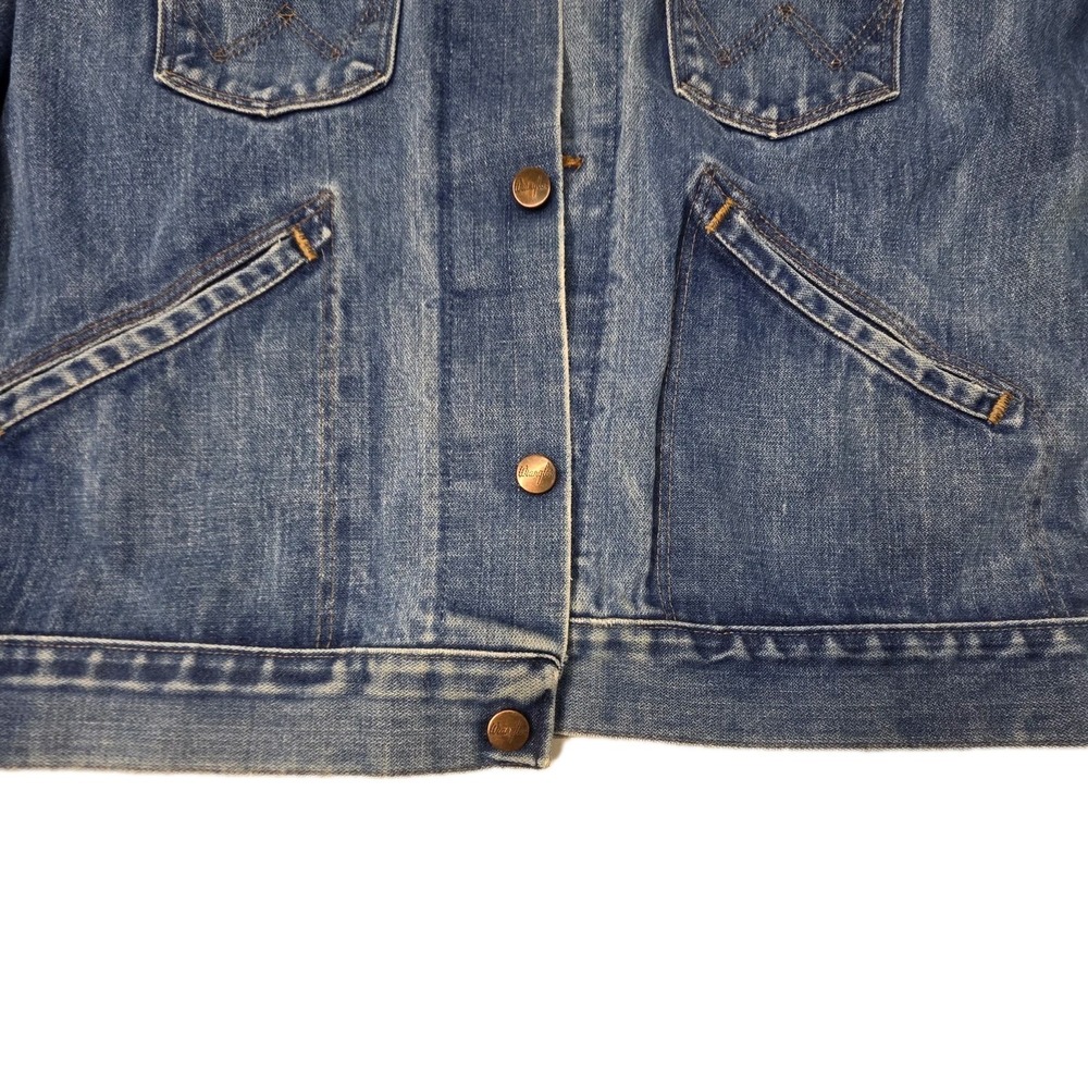 Vintage Wrangler Blue Jean Denim Womens Jacket Beautiful Fade/Wash - Picture 4 of 16